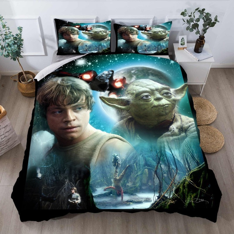 Housse De Couette Star Wars Luke Et Maître Yoda