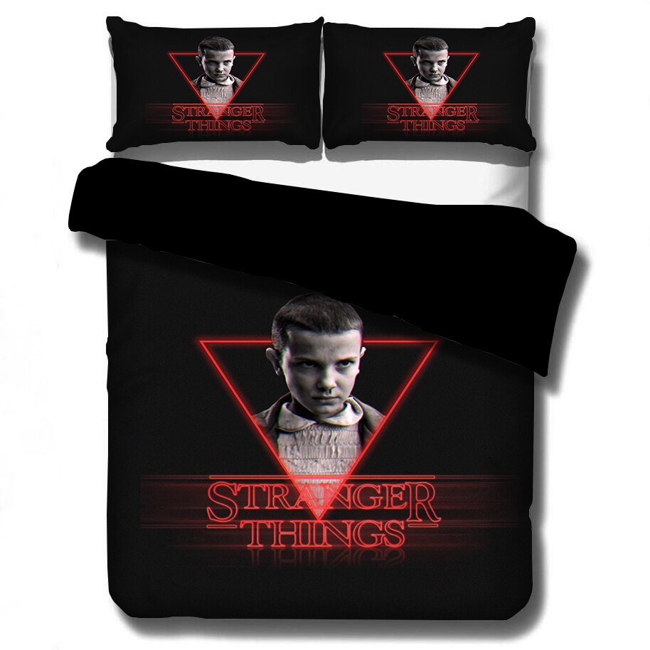 Housse De Couette Stranger Things Noire Et Rouge