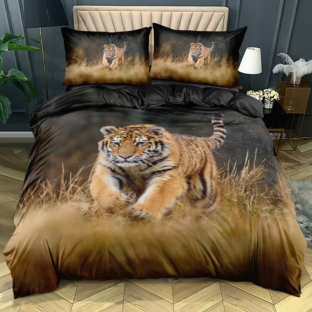 Housse De Couette Tigre Brune et Noire