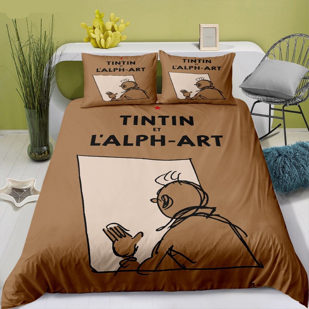 Housse De Couette Tintin Marron