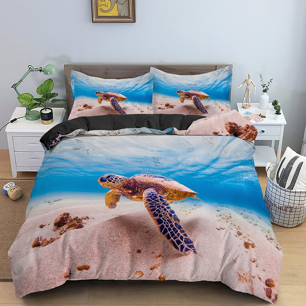 Housse De Couette Tortue Brune Mer