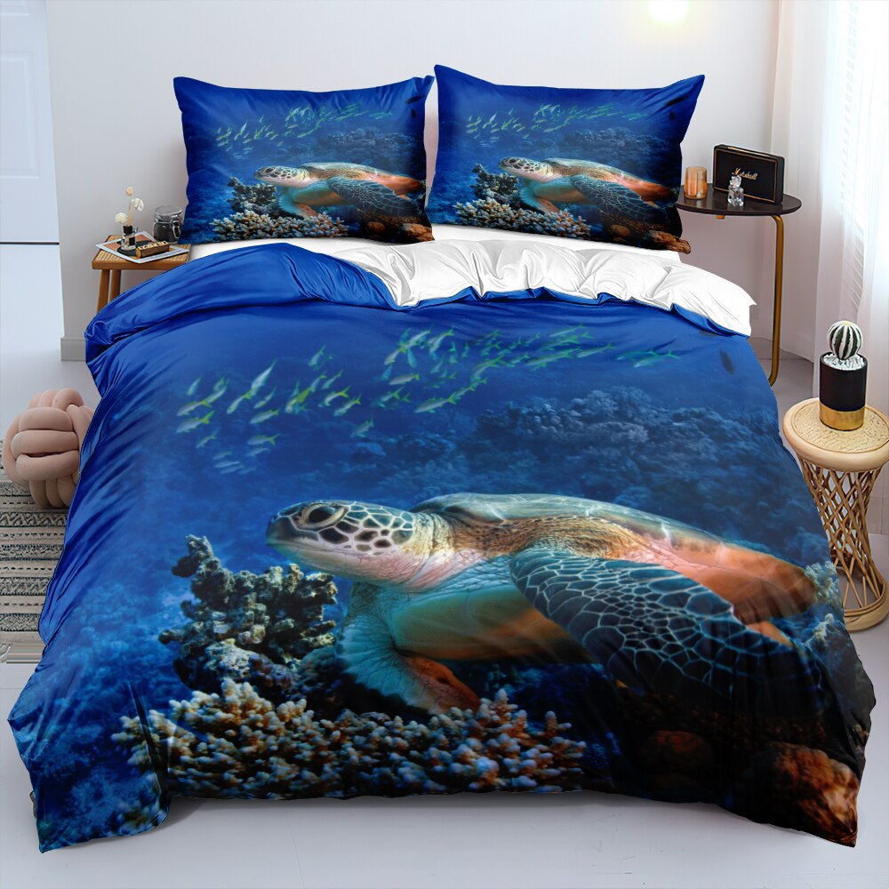 Housse De Couette Tortue Et Poissons