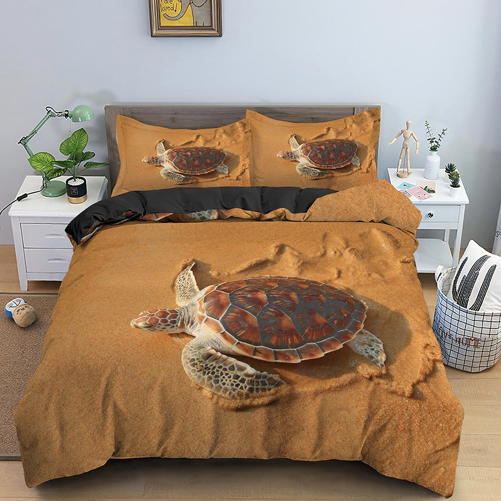 Housse De Couette Tortue Sur Le Sable