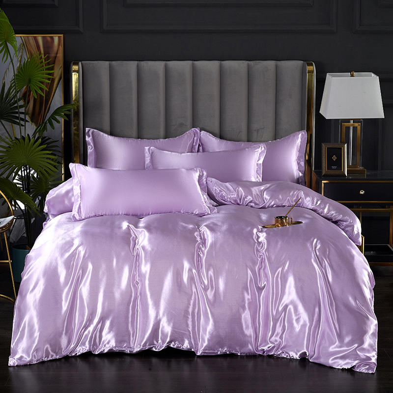 Housse De Couette Violette Claire Satin
