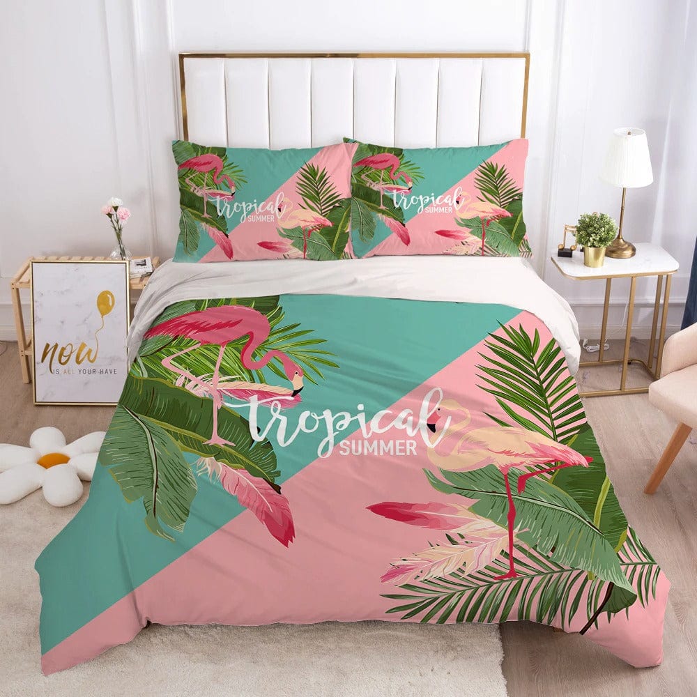 Housse de Couette 140x200 Tropical Flamand Rose