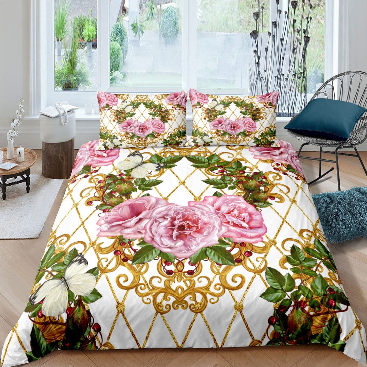 Housse de Couette Baroque Rose