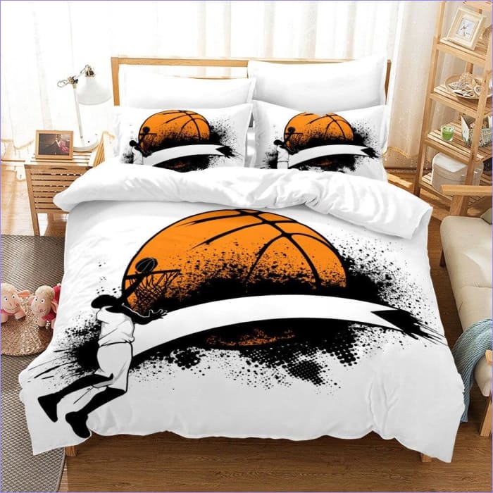 Housse de Couette Basket Blanche et Orange