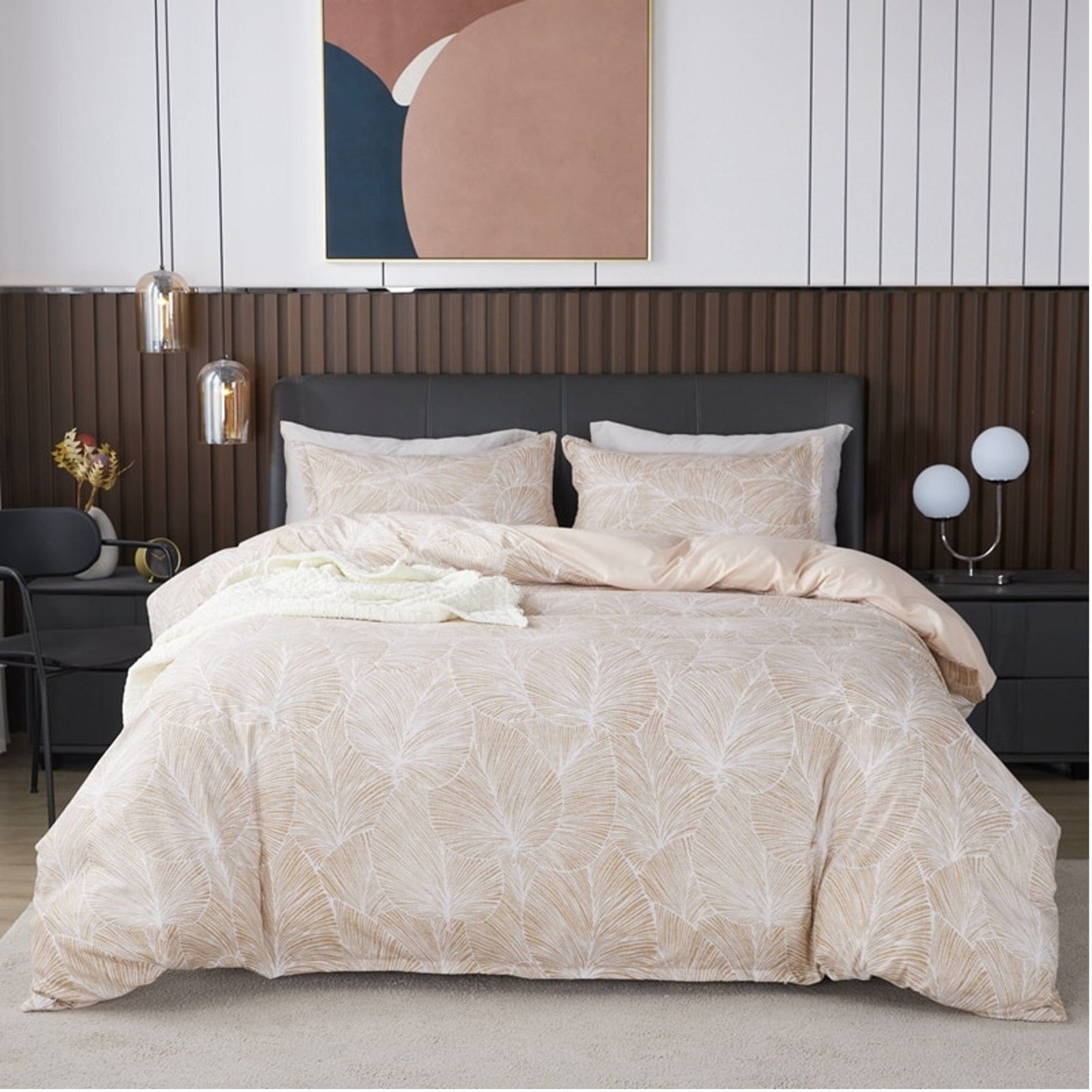 Housse de Couette Beige Motif