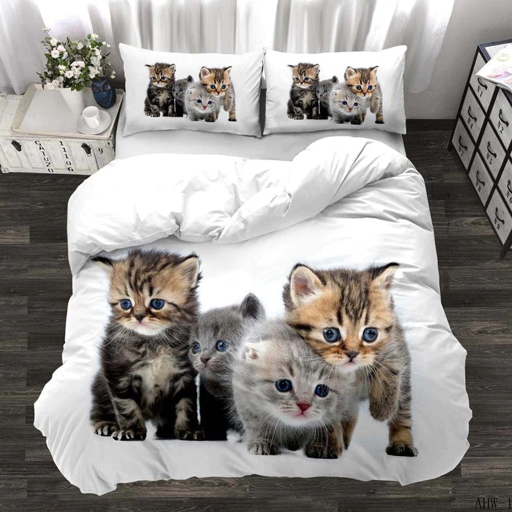 Housse de Couette Blanche Chatons 200x200