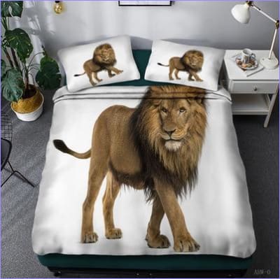 Housse de Couette Blanche Lion Dominant