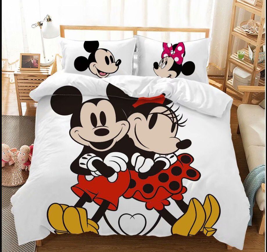 Housse de Couette Blanche Mickey Et Minnie