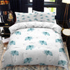 Housse de Couette Blanche Motif Éléphant Bleu