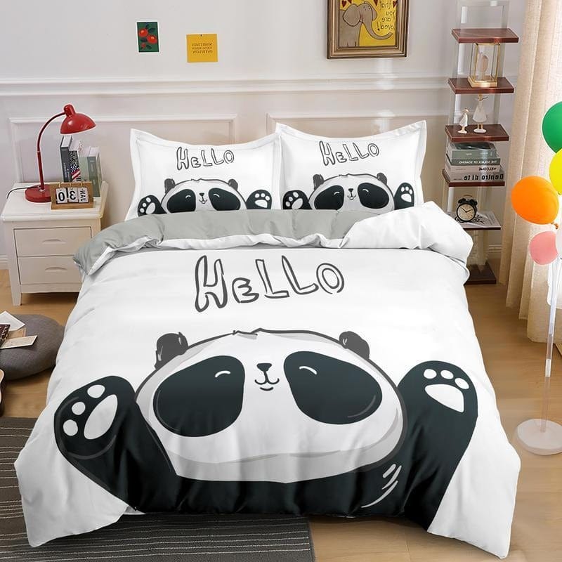 Housse de Couette Blanche Panda