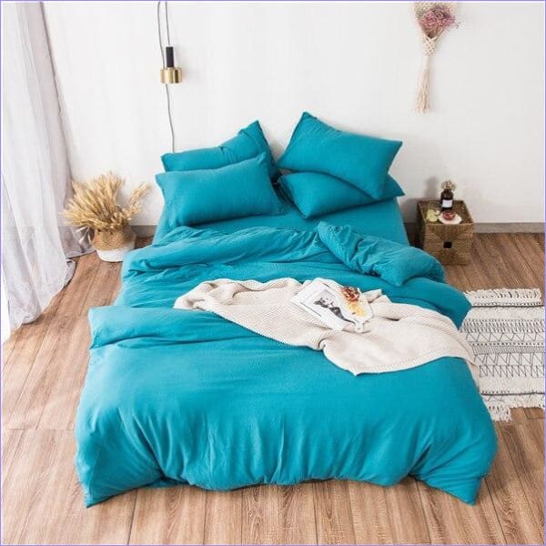 Housse de Couette Bleu Canard