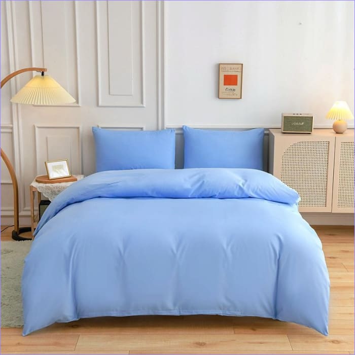 Housse de Couette Bleu Ciel Unie