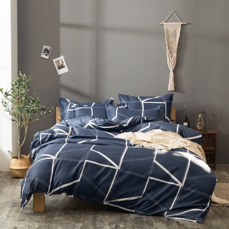Housse de Couette Bleu Scandinave