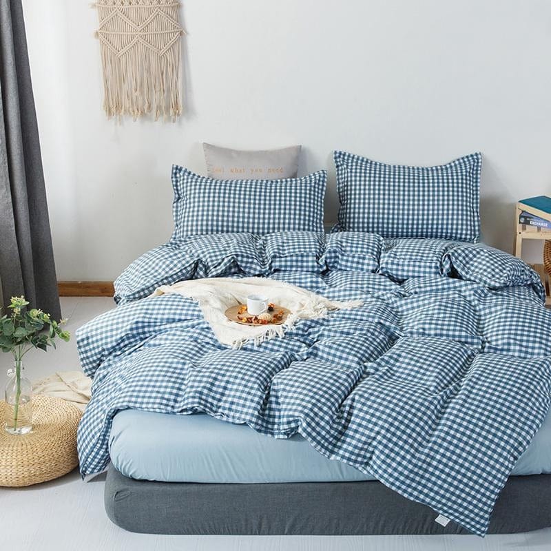 Housse de Couette Bleue Et Blanche pour Chambre Bleu