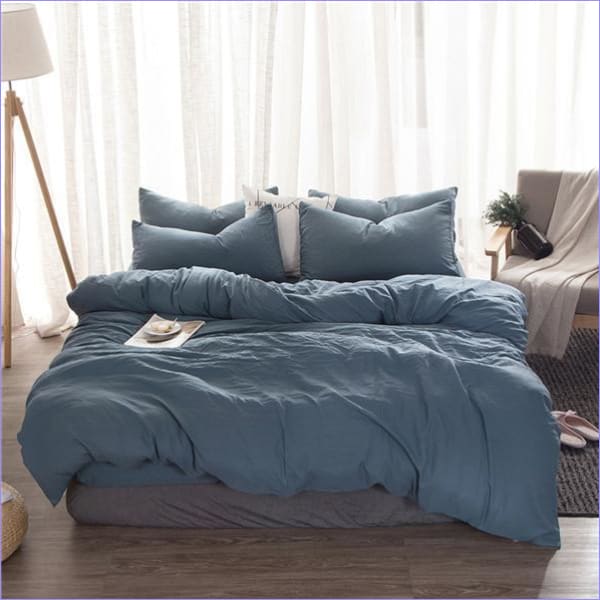 Housse de Couette Bleue Unie
