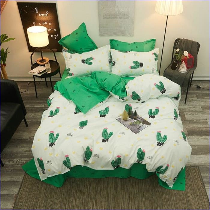 Housse de Couette Cactus Vert