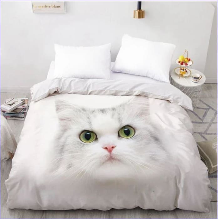 Housse de Couette Chat Blanc