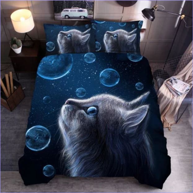 Housse de Couette Chat Bulle