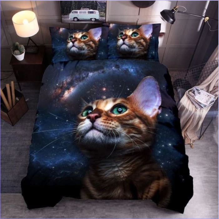 Housse de Couette Chat Galaxie