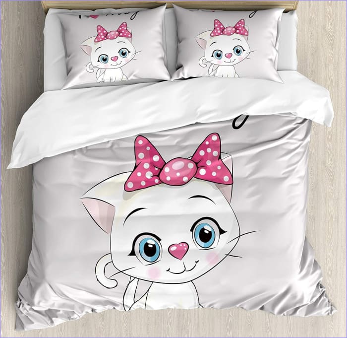 Housse de Couette Chaton Blanc