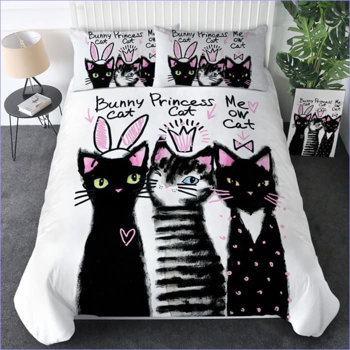 Housse de Couette Chatons Noirs Trio