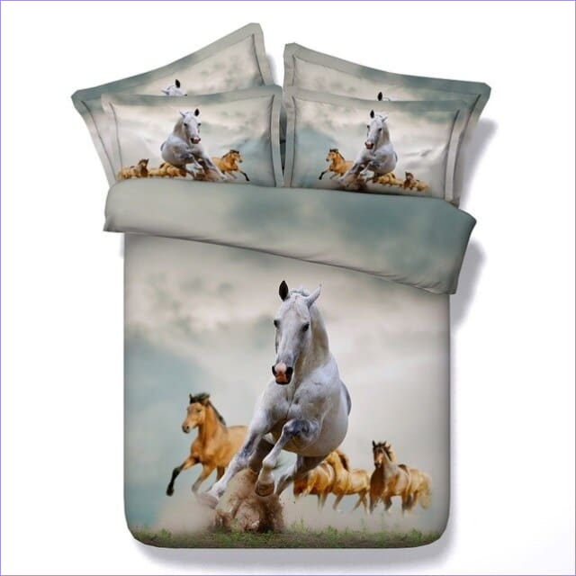Housse de Couette Cheval Course Hippique