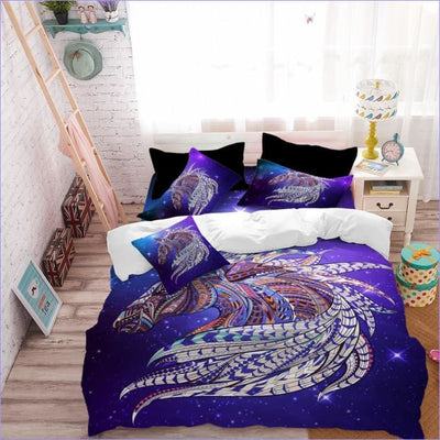 Housse de Couette Cheval Dessin Violet