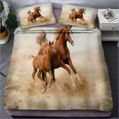 Housse de Couette Cheval Jument et son Poulain