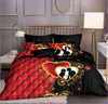 Housse de Couette Couple Noire et Rouge