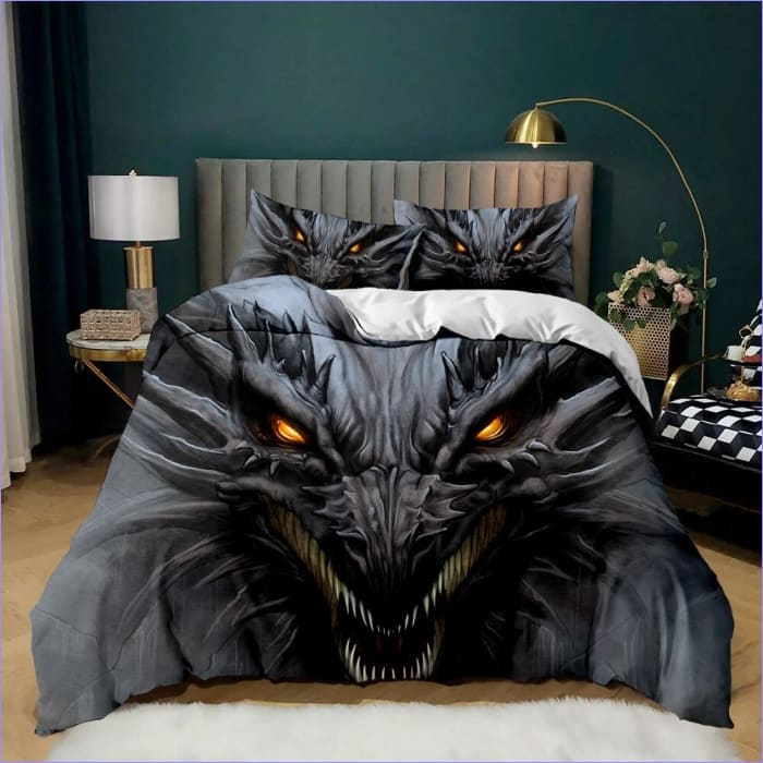 Housse de Couette Dragon Gris