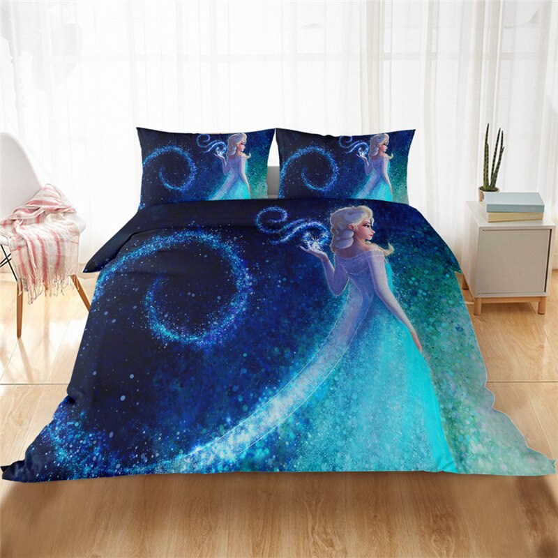 Housse de Couette Elsa Bleue Turquoise