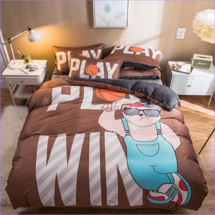 Housse de Couette Enfant Basket Ours