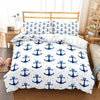 Housse de Couette Enfant Marin Blanche et Bleue