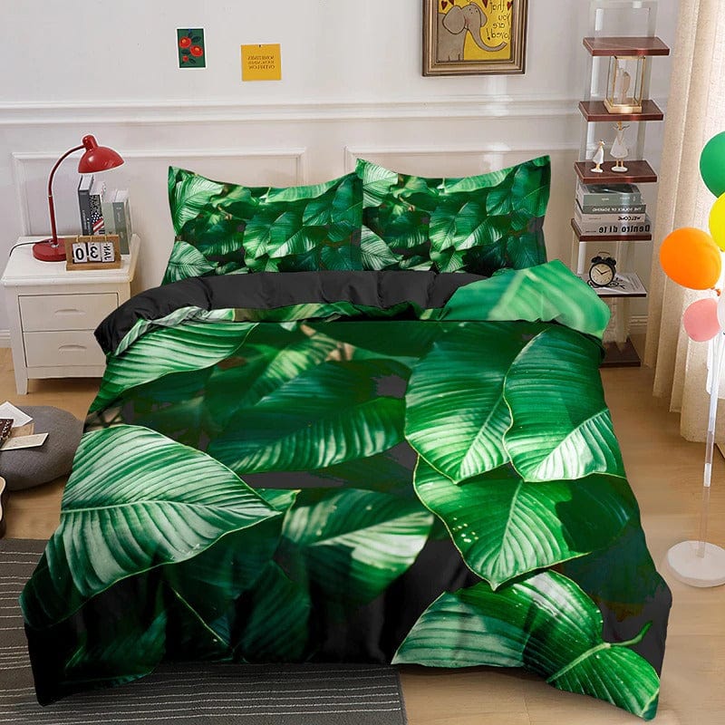 Housse de Couette Feuillage Verte