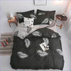 Housse de Couette Feuille noire et blanche