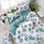 Housse de Couette Fleurie Feuilles succulente