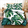 Housse de Couette Fleurie Monstera Verte