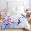 Housse de Couette Fleurie Rose et Oiseaux