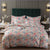 Housse de Couette Fleurie Style Anglais Beige, Rose et Bleu