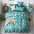 Housse de Couette Fleurie Turquoise