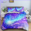 Housse de Couette Galaxie Bleue et Rose Arc en Ciel