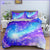 Housse de Couette Galaxie Bleue et Rose Arc en Ciel