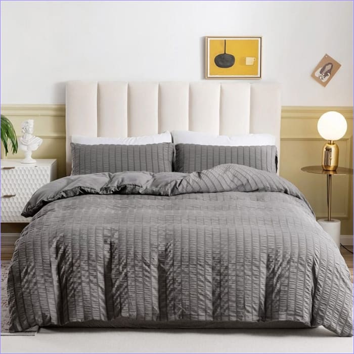 Housse de Couette Gris Uni