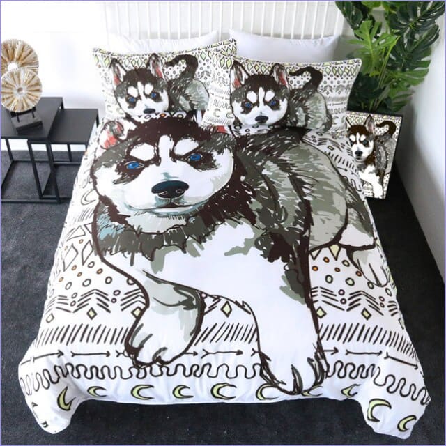 Housse de Couette Husky noir et blanc