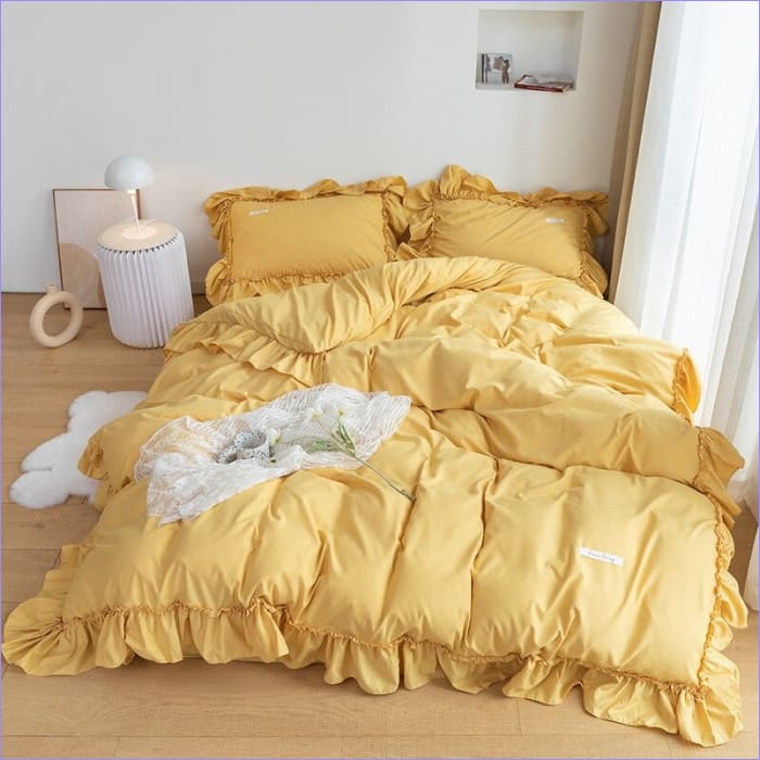 Housse de Couette Jaune Pale