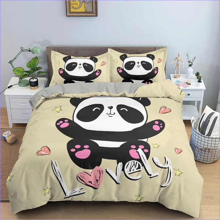 Housse de Couette Jaune Panda Lovely