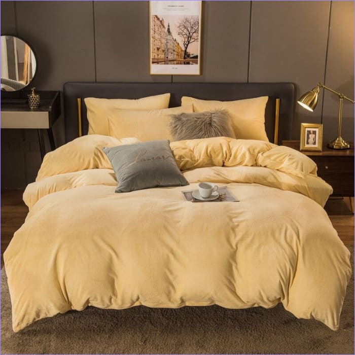 Housse de Couette Jaune Pastel